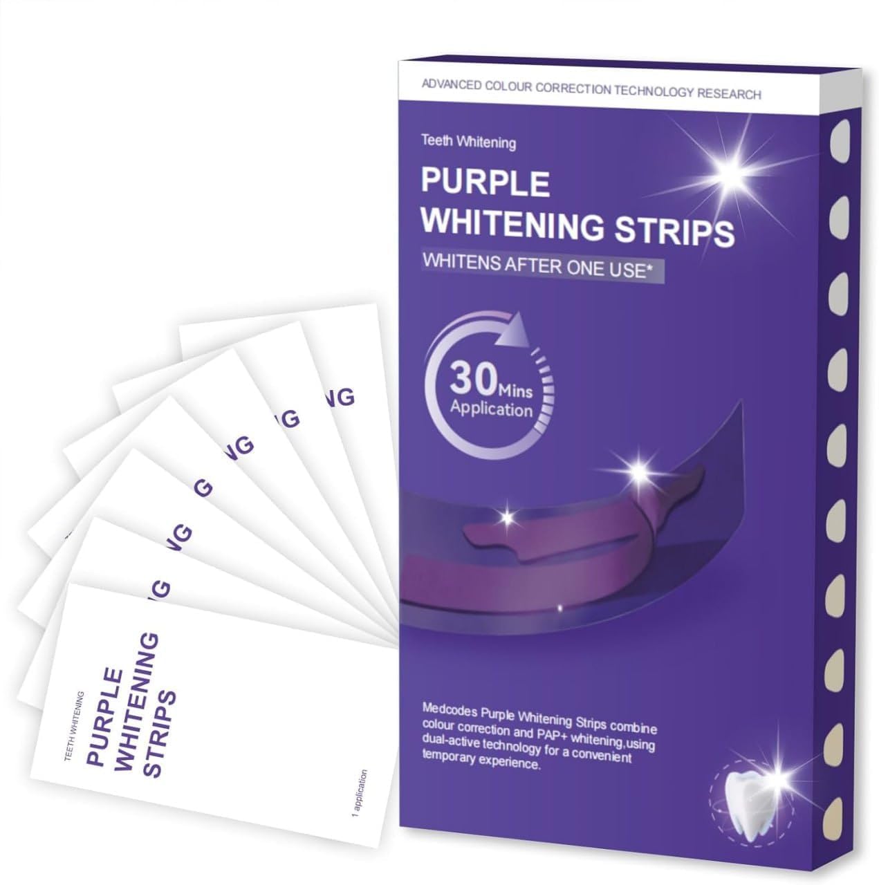 Purple Teeth Whitening Strips in Pakistan: 30-Minute Fast Acting Color Corrector